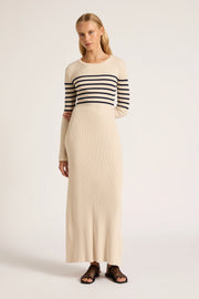 Nude Lucy II YOKO Maxi Knit Dress - Cloud Stripe