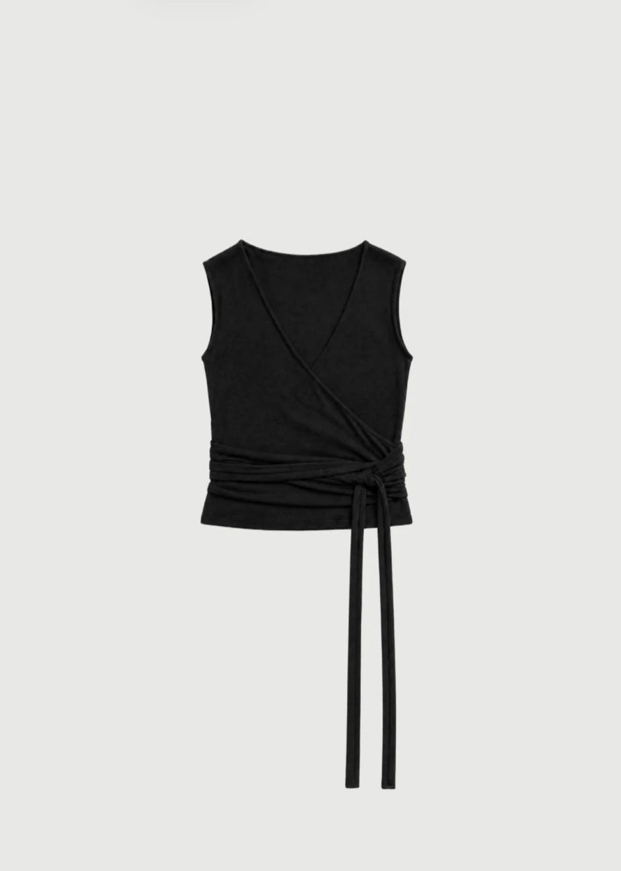 M.A Dainty II Light MERINO KNIT Wrap - black