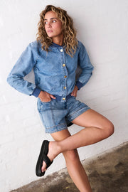 Kireina II SABRINA Bomber - Check Stitch 70s blue