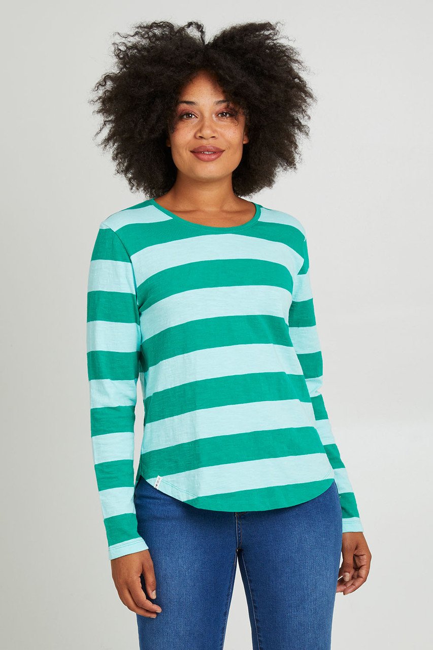 Elm Lifestyle II SPRITZ Stripe L/S Tee - Goodness Green