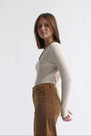 Kireina II HEATHER Ribbed Top - vanilla