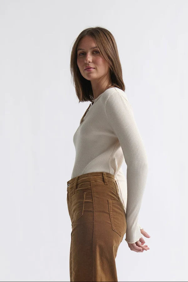 Kireina II HEATHER Ribbed Top - vanilla