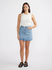 ENA Pelly II REESE Denim Mini Skirt - Mid Blue Wash