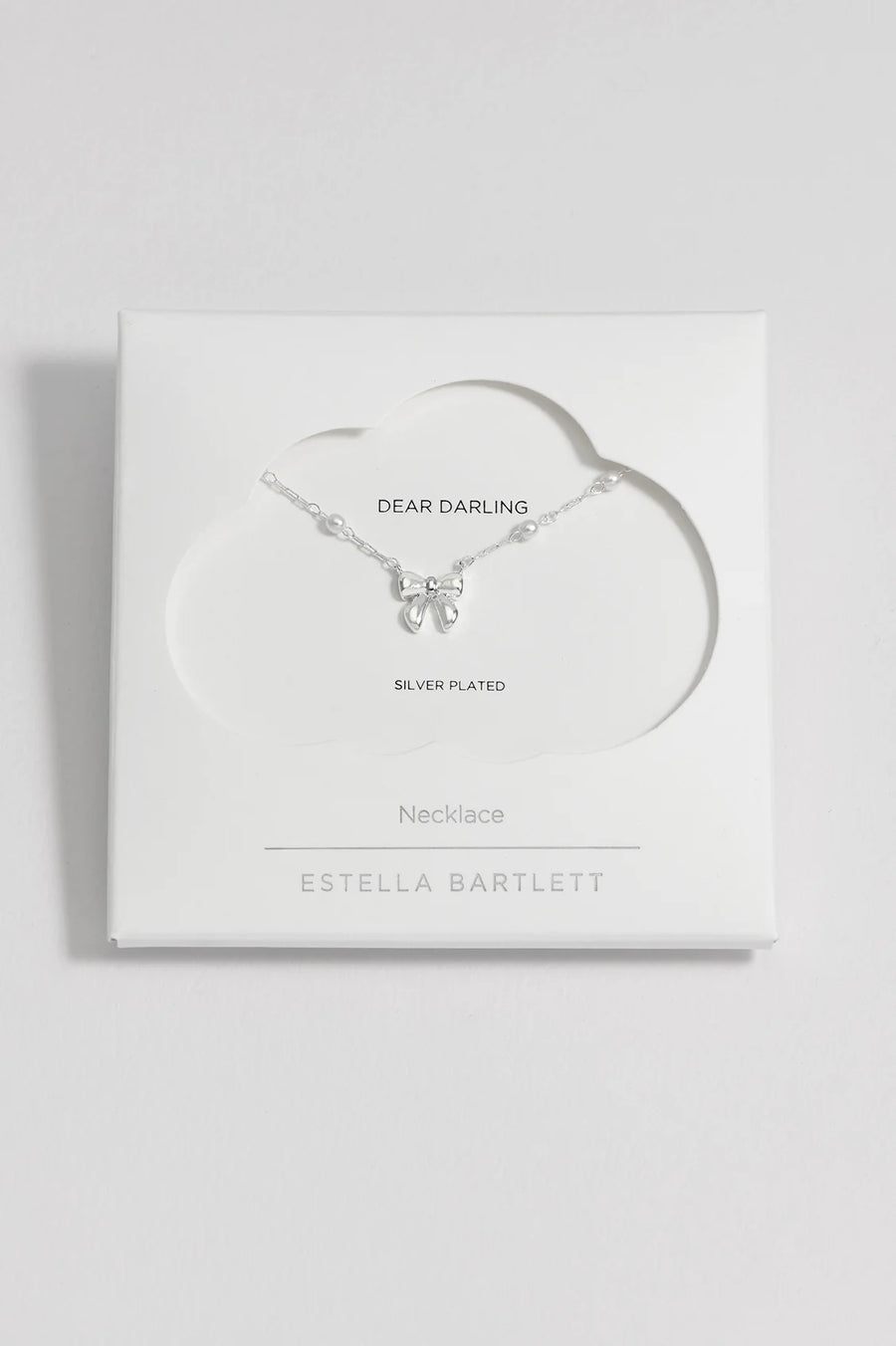 Estella Bartlett II Pearl And Bow Chain Necklace - Silver