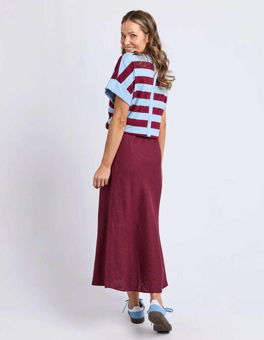 Elm Lifestyle II ELENI Bias Linen Skirt - plum