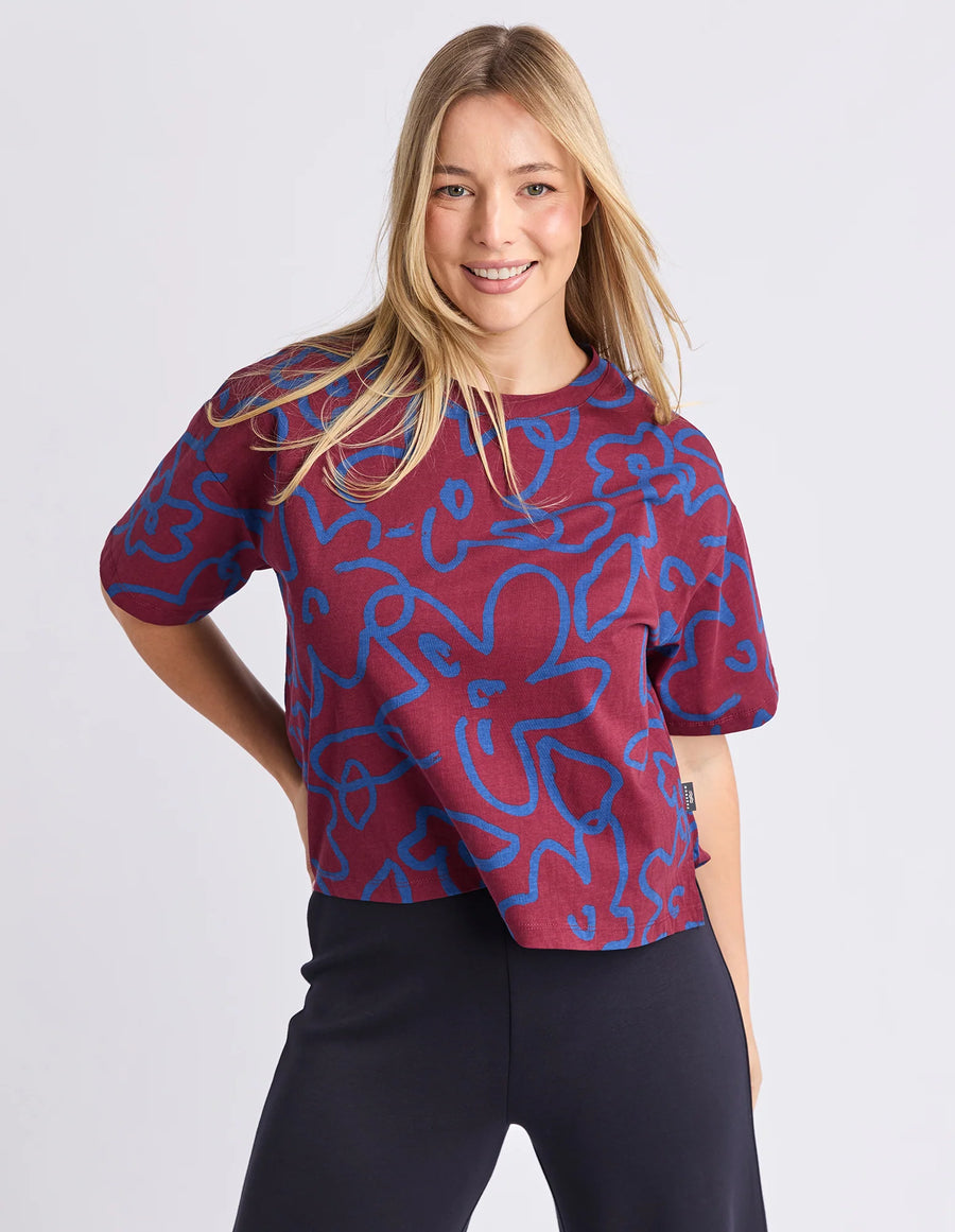 Elm Lifestyle II FREEDOM FLORAL Tee - plum/floral