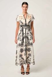 OnceWas II XANTHIA Diamond Smock Dress - imperial stone