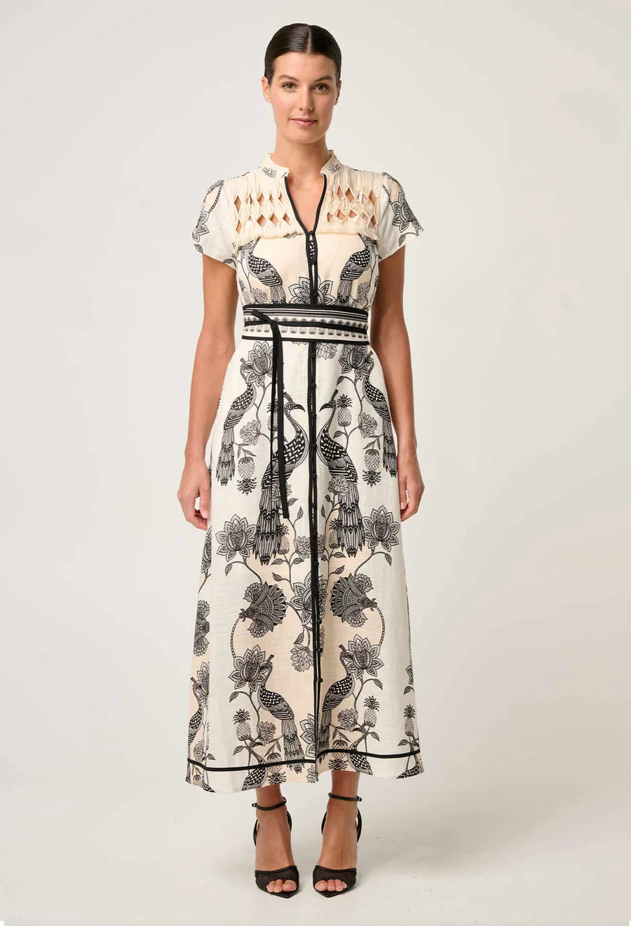 OnceWas II XANTHIA Diamond Smock Dress - imperial stone