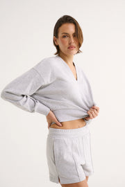 PRIMI II CHARLOTTE V NECK JUMPER - Grey