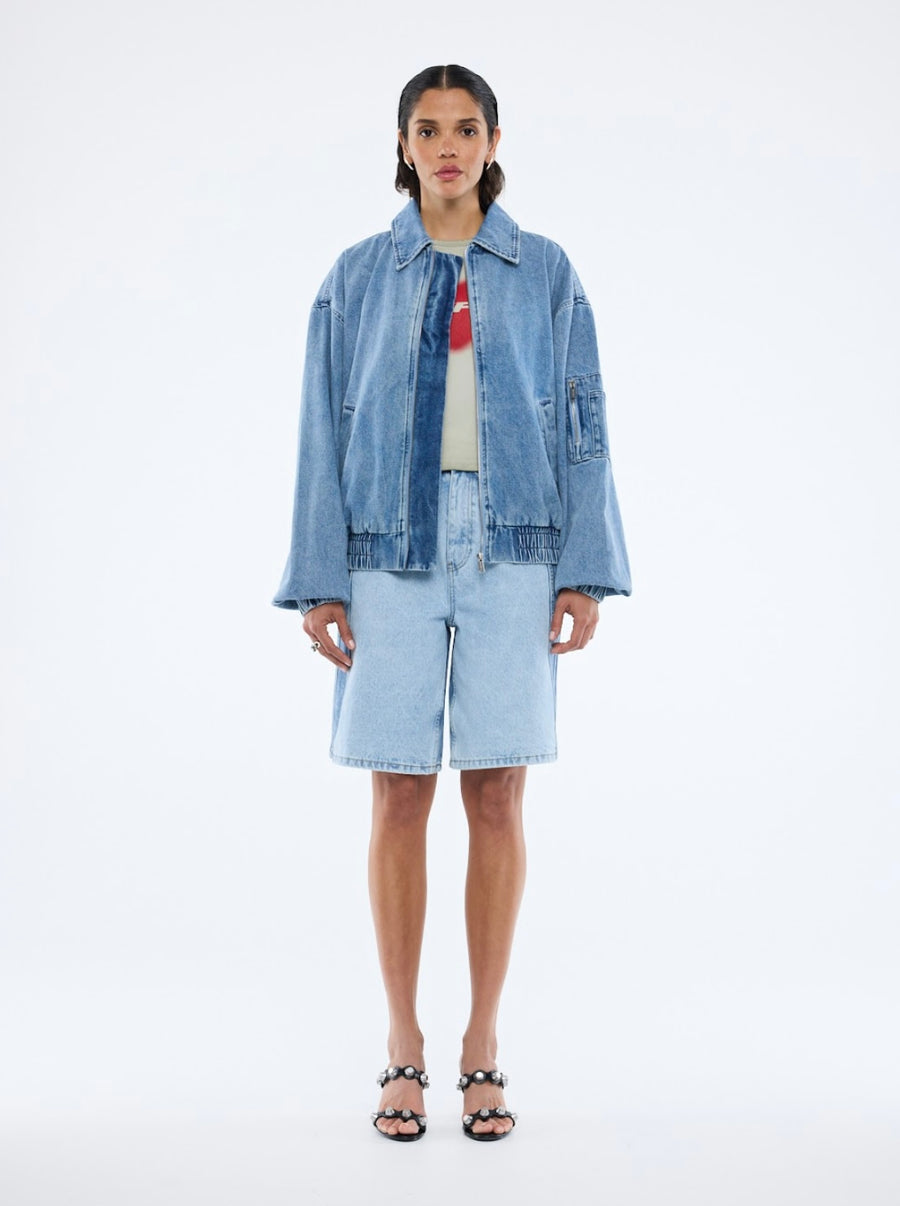 ENA Pelly II HARLOW Denim Bomber - mid blue wash