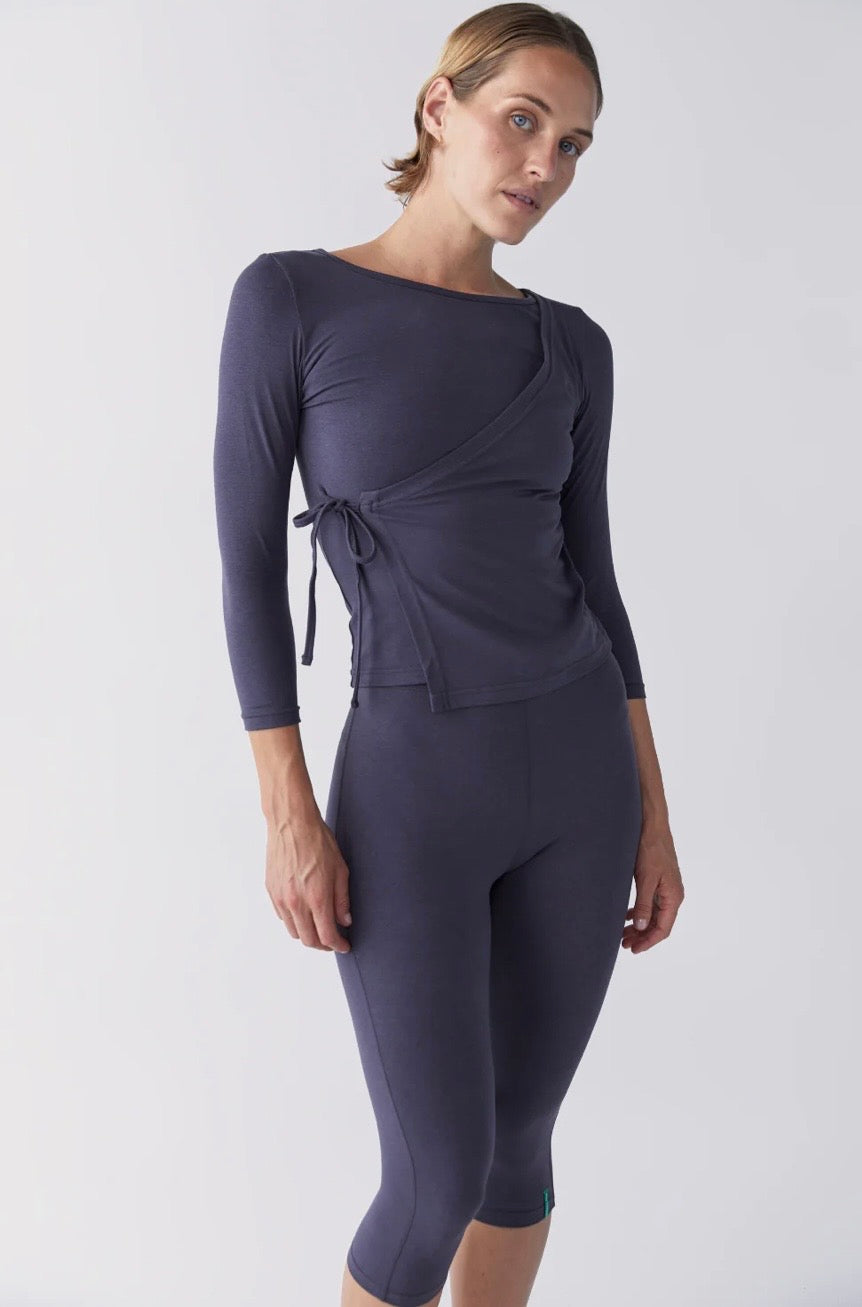 PINKY & KAMAL II HIRA Wrap Top - slate