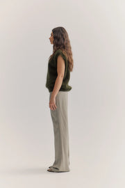 World Of Nomads II EBONY Cashmere Vest - Moss