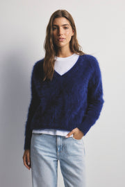 World Of Nomads II OLIVIA Cashmere V-Neck Sweater - Navy