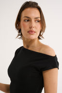 Valentina Off Shoulder Top - Black