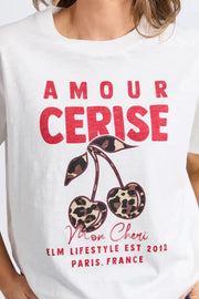 Elm Lifestyle II AMORE Cerise Cherry Tee - marshmallow