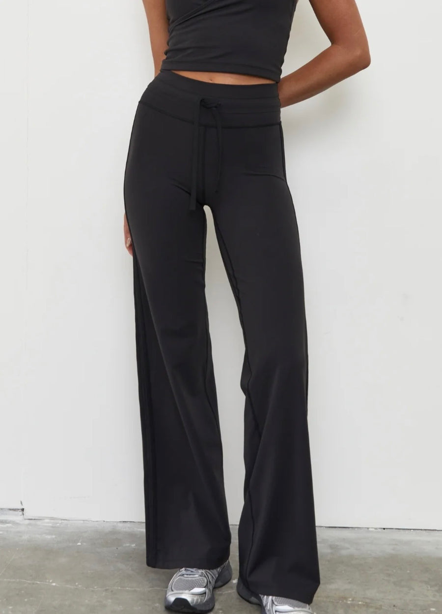 Pinky & Kamal II STRAIGHT Leg Tie Up Pant - black