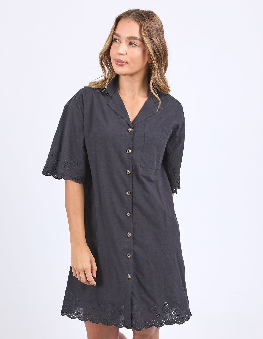 FOXWOOD II MADELEINE SHIRT DRESS - BLACK