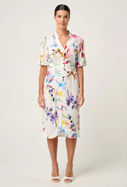 OnceWas II GAIA Lace Trim Spliced Dress - Plume Blossom