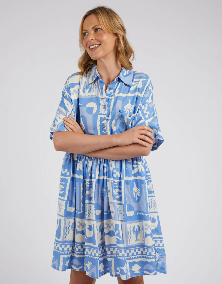 Elm Lifestyle II HOLIDAY Sun Dress - Cerulean Holiday Print