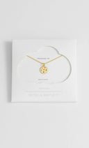 Mix Cz Coin Necklace - Gold Plated