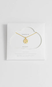 Estella Bartlett II Mix CZ Coin Necklace - Gold Plated