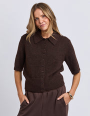 FOXWOOD II FERNIE BUTTON KNIT - coffee bean