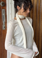 Pinky & Kamal II Light Weight KNIT & SCARF - cream