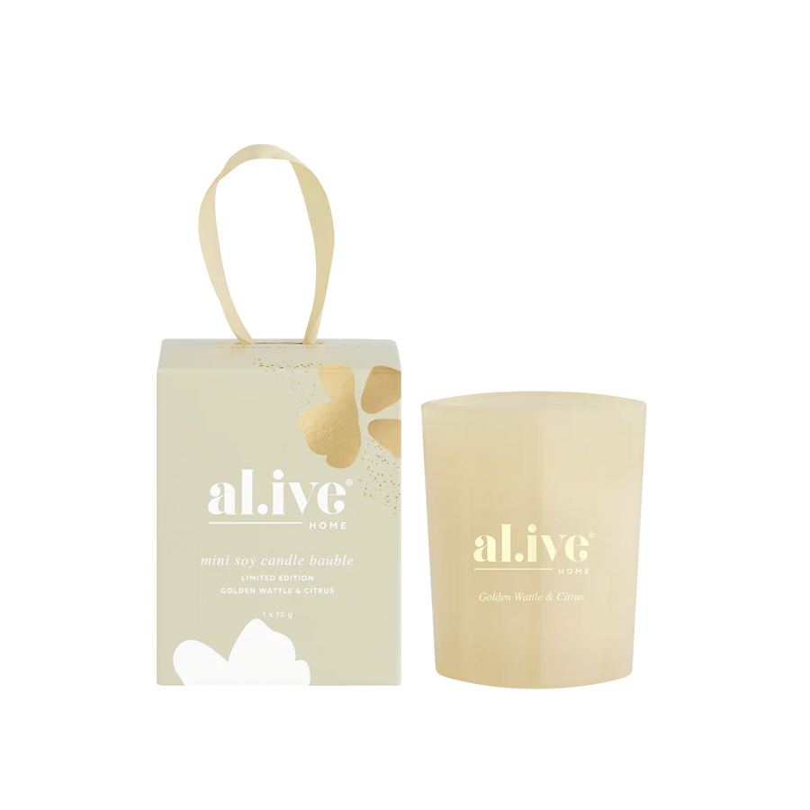 Al.ive II Mini Soy Candle Bauble - Golden Wattle & Citrus