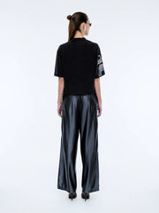 ENA Pelly II FLAMING Rose Patchwork Tee - Washed Black