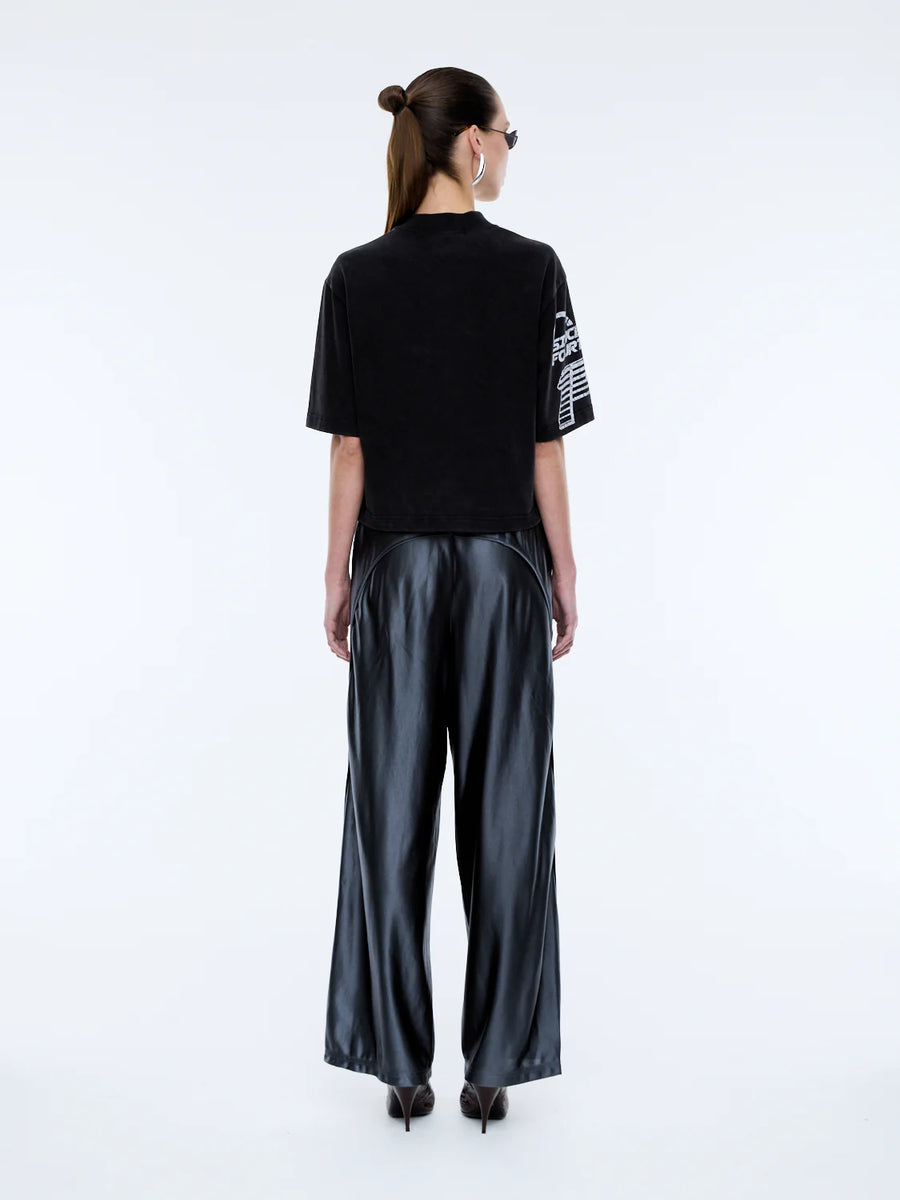 ENA Pelly II FLAMING Rose Patchwork Tee - Washed Black