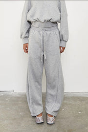 Pinky & Kamal II BARREL FLEECE TRACK PANT - Grey Marle