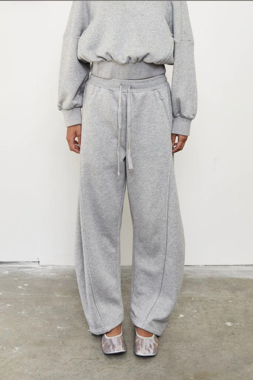 Pinky & Kamal II BARREL FLEECE TRACK PANT - Grey Marle