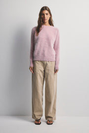 World Of Nomads II ADELE Cashmere Crew Neck Knit - Petal Cloud