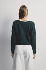 World Of Nomads II AVA Alpaca Cardigan - Dark Green