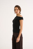 Valentina Off Shoulder Top - Black