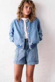 Kireina II SABRINA Bomber - Check Stitch 70s blue