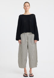 Morrison II MARINA CROP PANT - Stripe Black/Cream