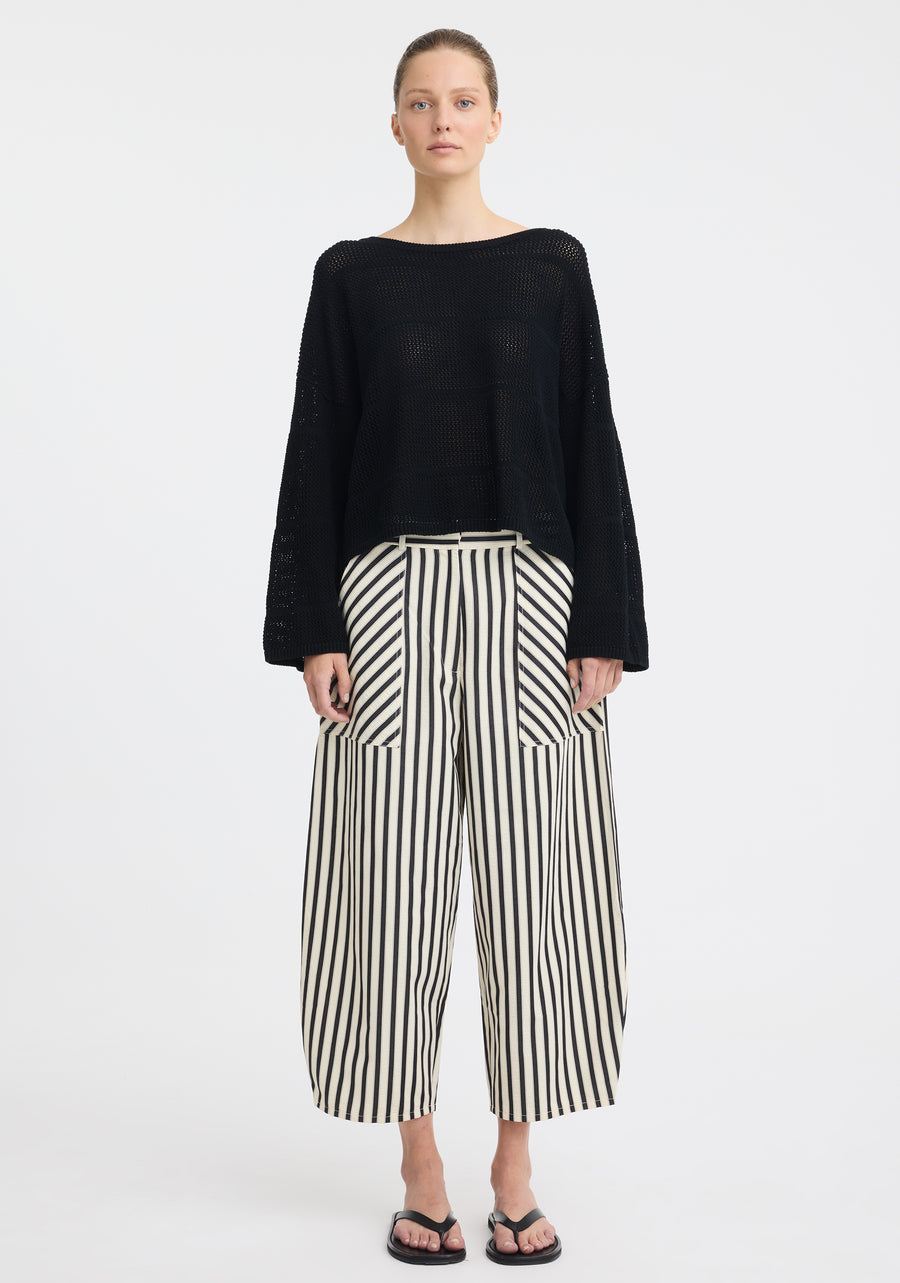 Morrison II MARINA CROP PANT - Stripe Black/Cream