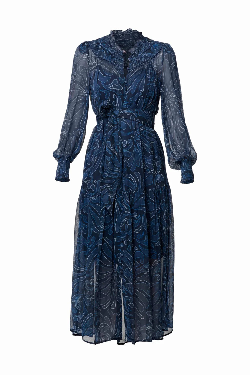 OnceWas II SOLANA Chiffon Midi Dress - Altamira