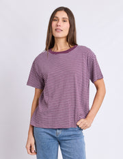 Foxwood II HUTCH STRIPE TEE - Plum