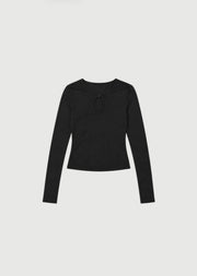 Pinky & Kamal II BEADED L/S Top - black