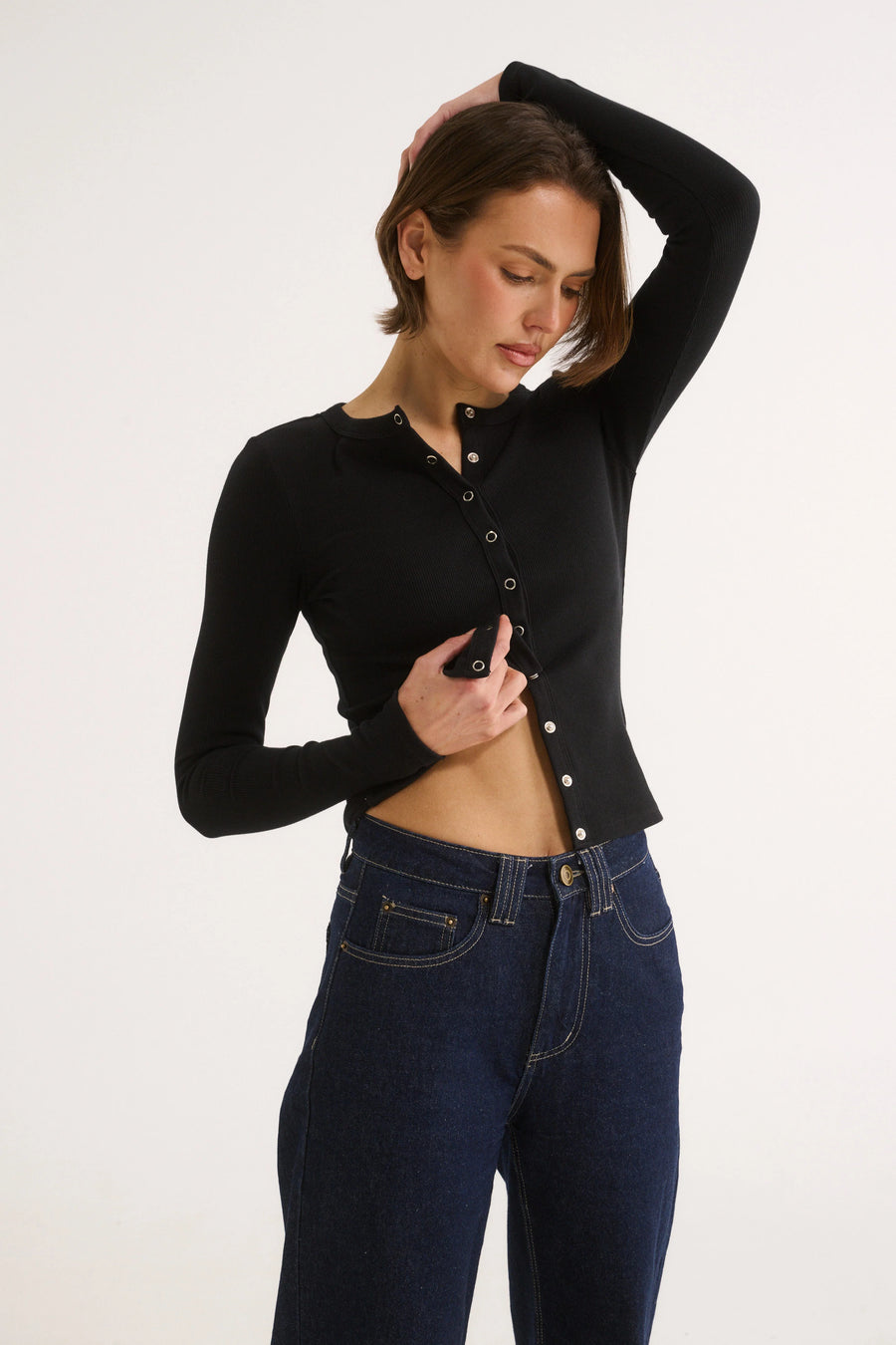Primi II CATERINA SNAP Button Top - black