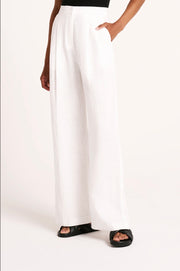 Nude Lucy II THILDA Linen Pleated Pant - white