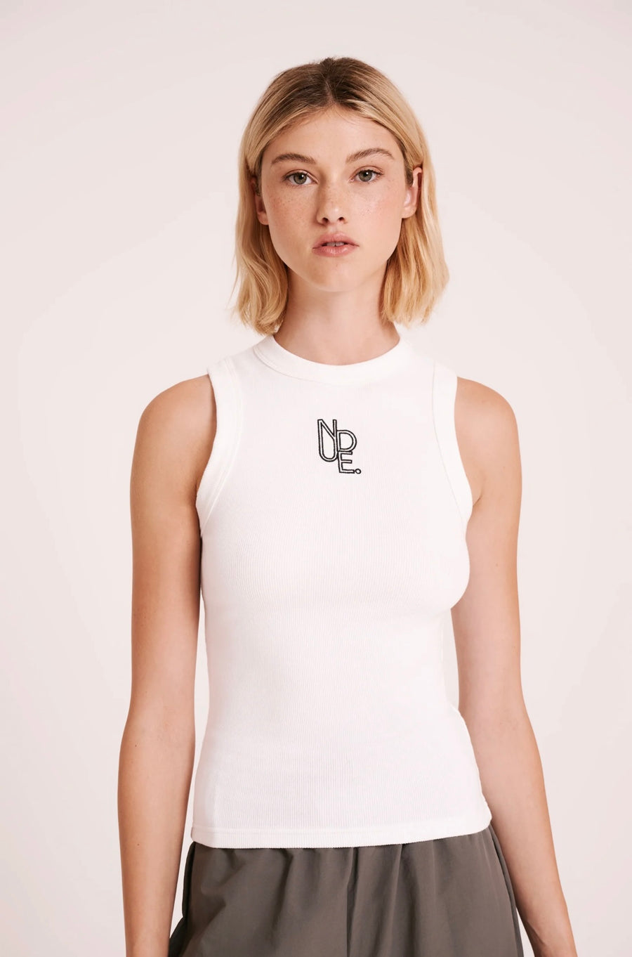 Nude Lucy II HAVEN EMBLEM Tank - white