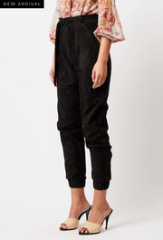 Oncewas II LYRA Faux Suede Cuff Jogger - black