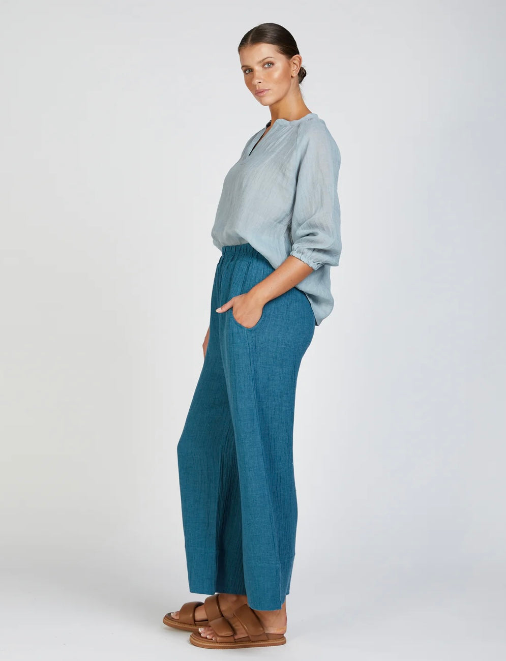 In the Sac II AYRA wide leg - teal