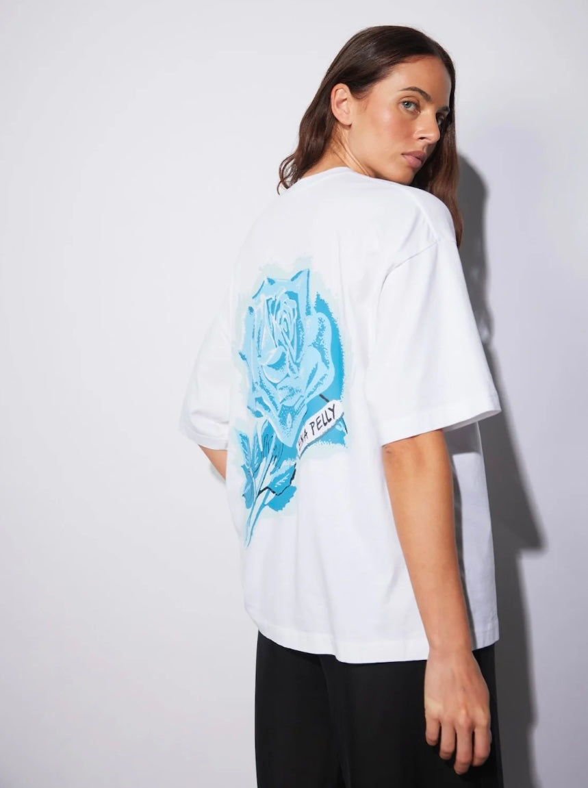 ENA Pelly II BLUE Rose Tee - White