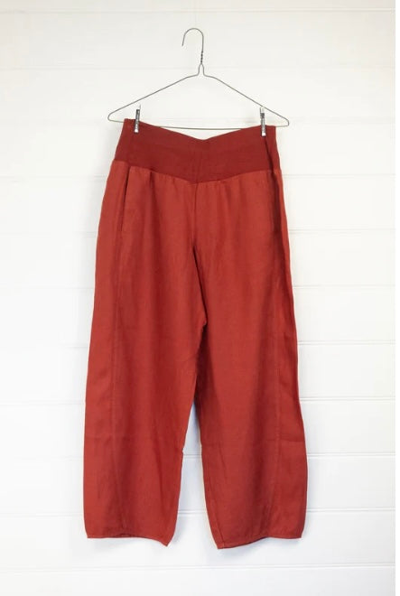 Valia II SYDNEY Linen Pant - Auburn