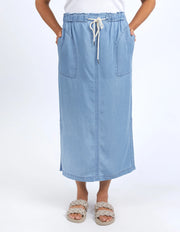 Elm Lifestyle II PENNY Utility Skirt - mid blue wash