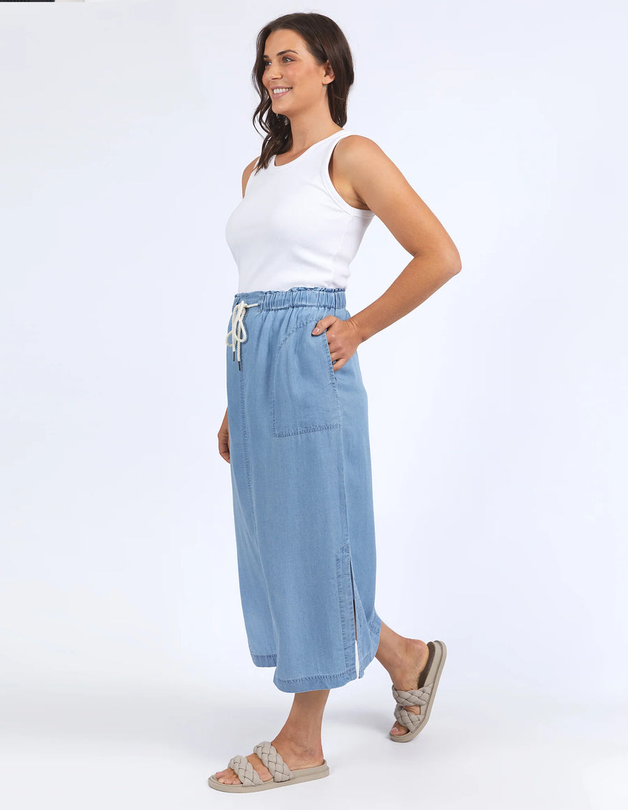 Elm Lifestyle II PENNY Utility Skirt - mid blue wash